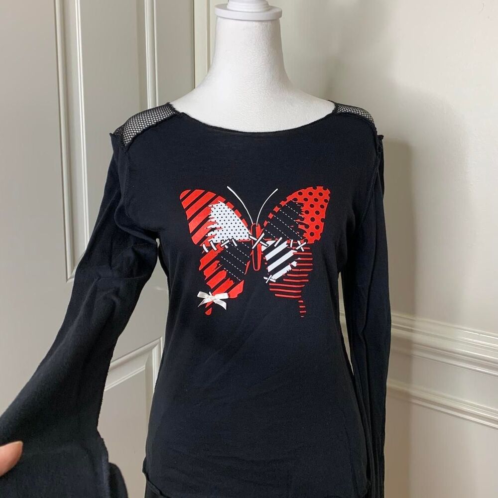 NWT Y2K gothic emo dark butterfly with coquette bow
